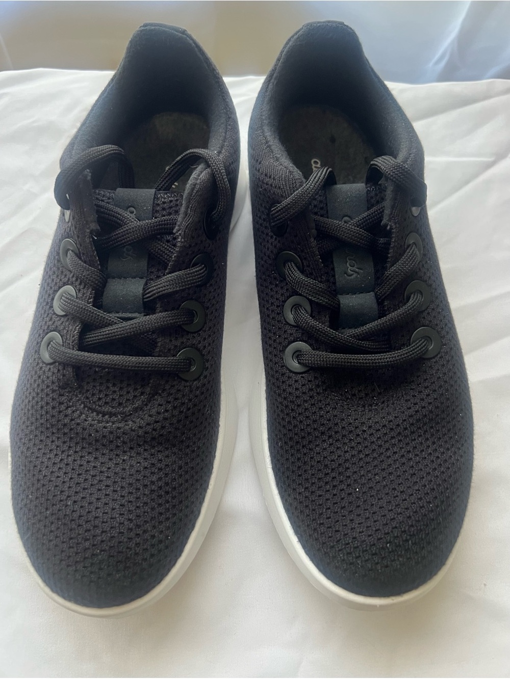 AllBirds Black Tree Runner Knit Sneakers with White Insole Label